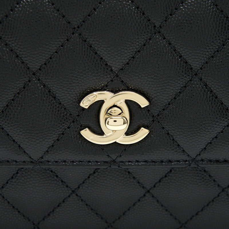 Chanel Small Coco Handle 24cm Caviar Black GHW ( Microchip)