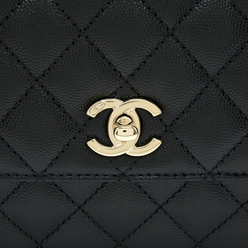 Chanel 21K Small Coco Handle 24cm Caviar Black LGHW