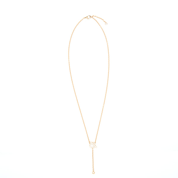 Hermes Finesse Lariat Necklace Rose Gold With Diamonds