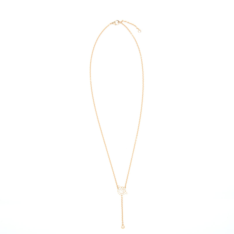 Hermes Finesse Lariat Necklace Rose Gold With Diamonds