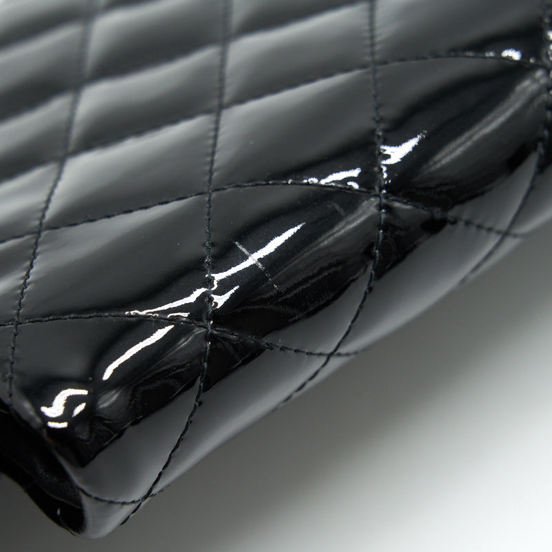 Chanel Fold Over Clutch Patent Leather Black SHW