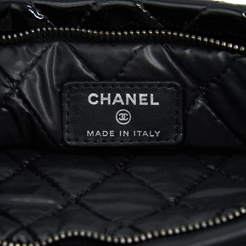 Chanel Fold Over Clutch Patent Leather Black SHW