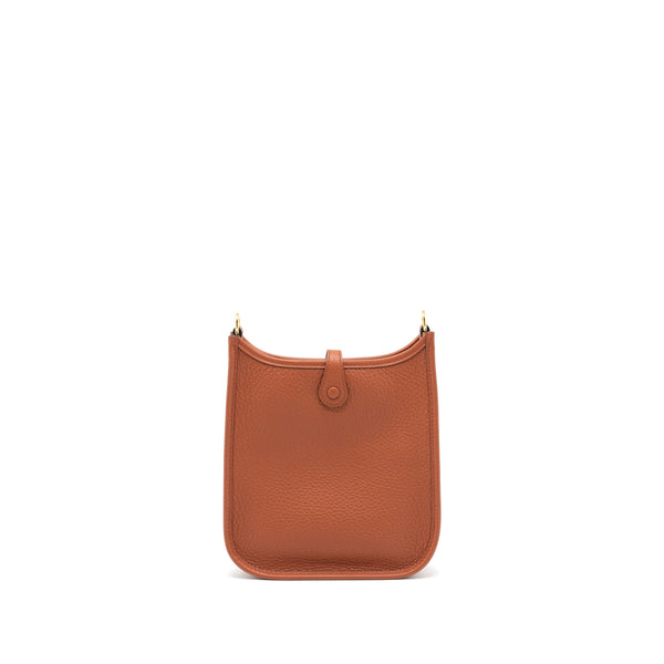 Hermes Mini Evelyn Clemence Cuivre/Chai/Nata/Blue Brume GHW Stamp U