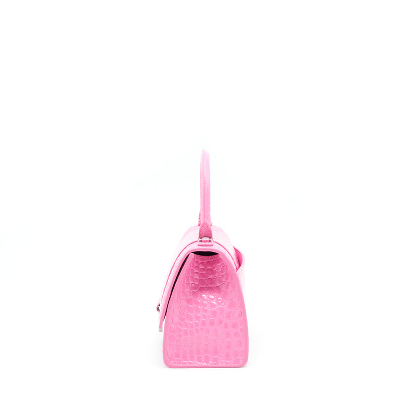 Balenciaga Hourglass Croc Embossed Pink SHW