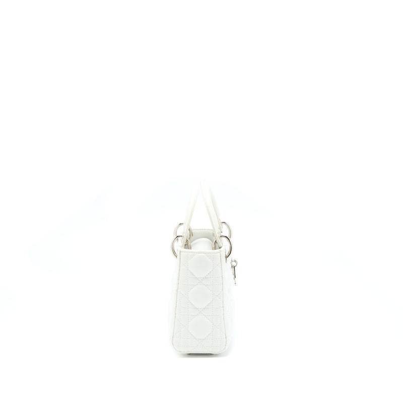 Dior Mini Lady Dior Lambskin White SHW