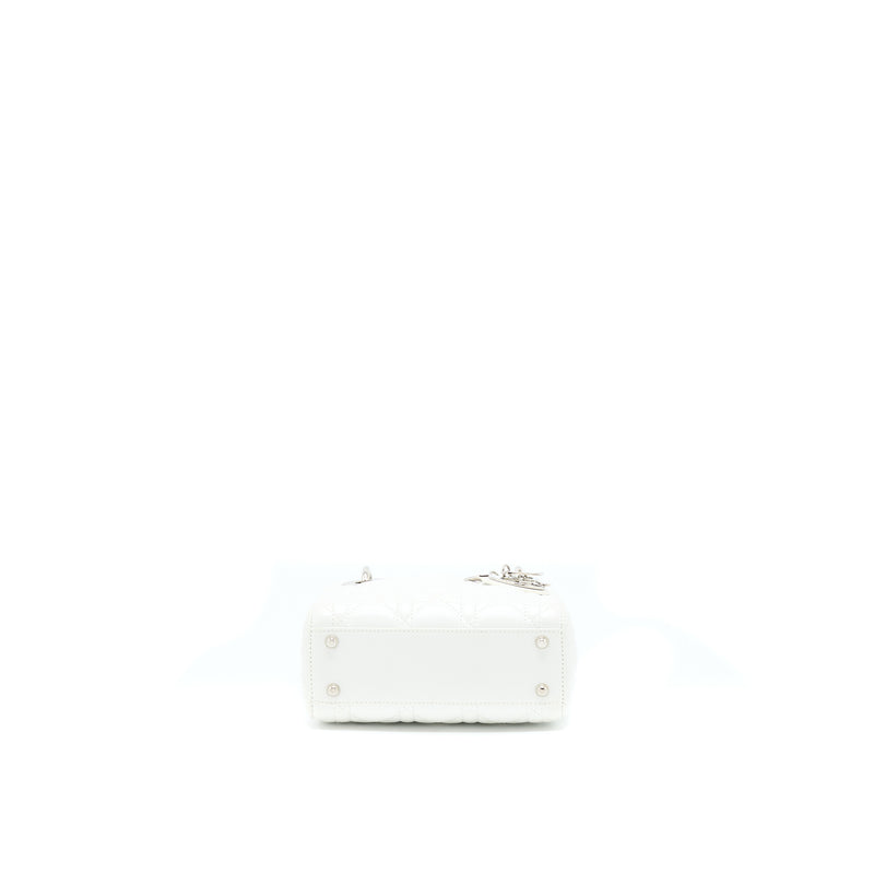 Dior Mini Lady Dior Lambskin White SHW