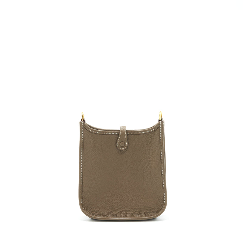 Hermes Mini Evelyne Clemence Etoupe GHW Stamp Z