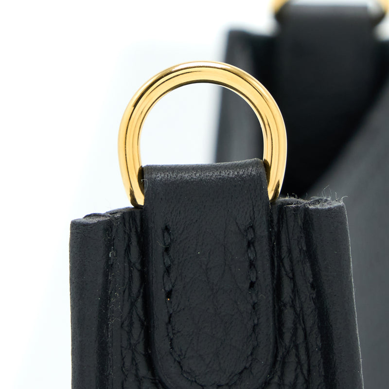 Hermes Mini Evelyn Clemence Black GHW Stamp B