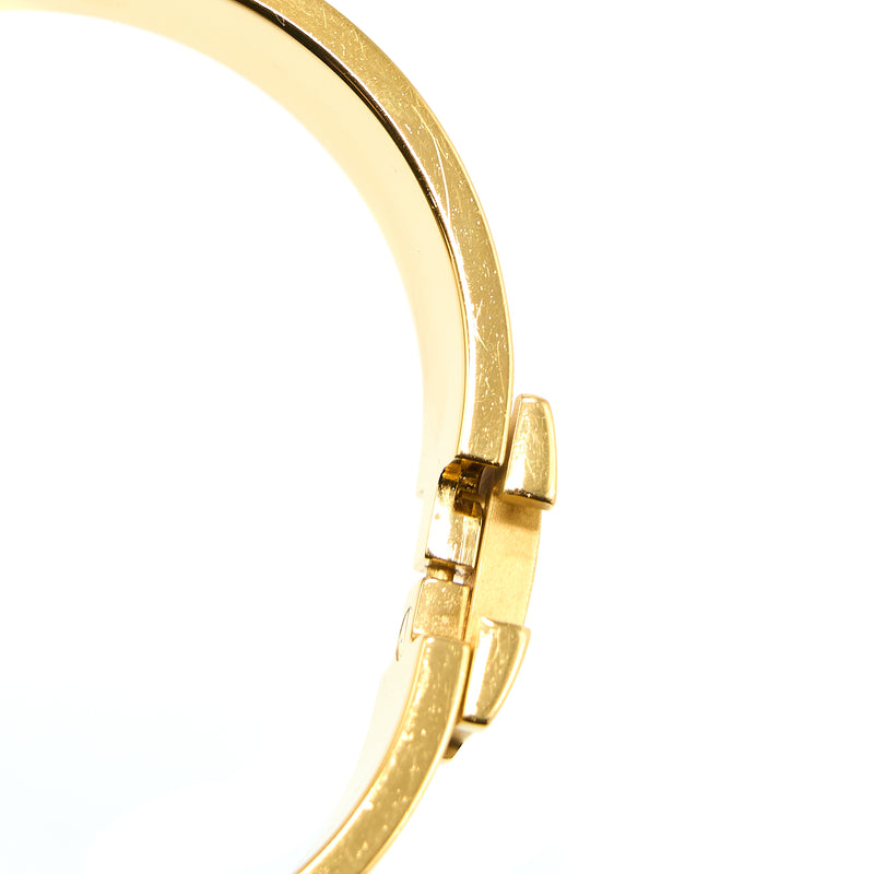 Hermes Size PM Clic H Bracelet Grey Gold Tone