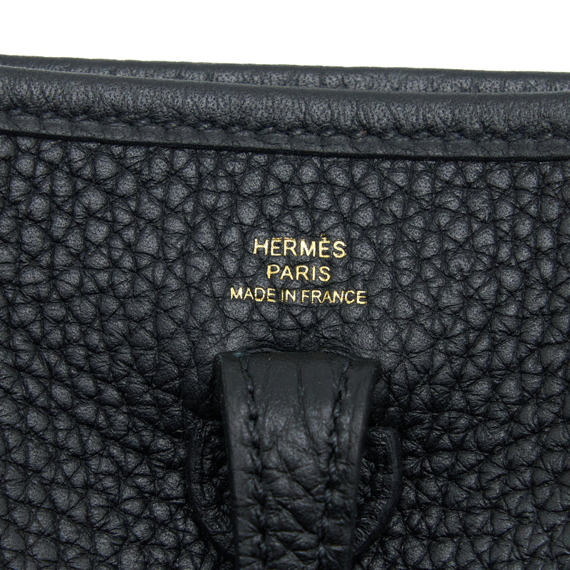 Hermes Mini Evelyn Clemence Black GHW Stamp B