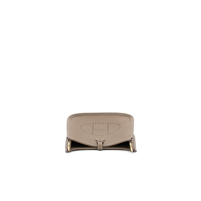 Hermes Mini Evelyne Clemence Etoupe GHW Stamp Z