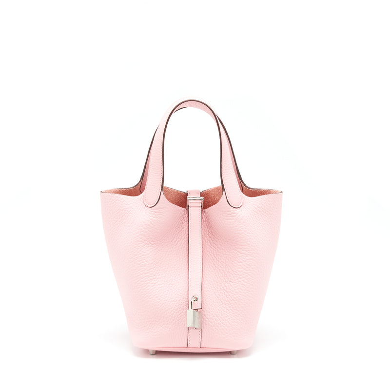 Hermes Picotin 18 Lock Bag Clemence 3Q Rose Sakura SHW Stamp U