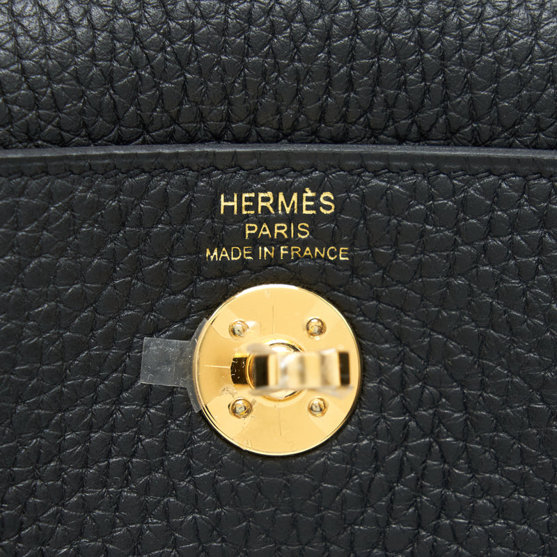 Hermes Mini Lindy Clemence Black GHW Stamp U