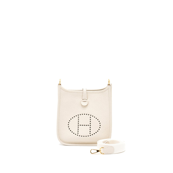 Hermes Mini Evelyn Clemence Craie GHW Stamp Z