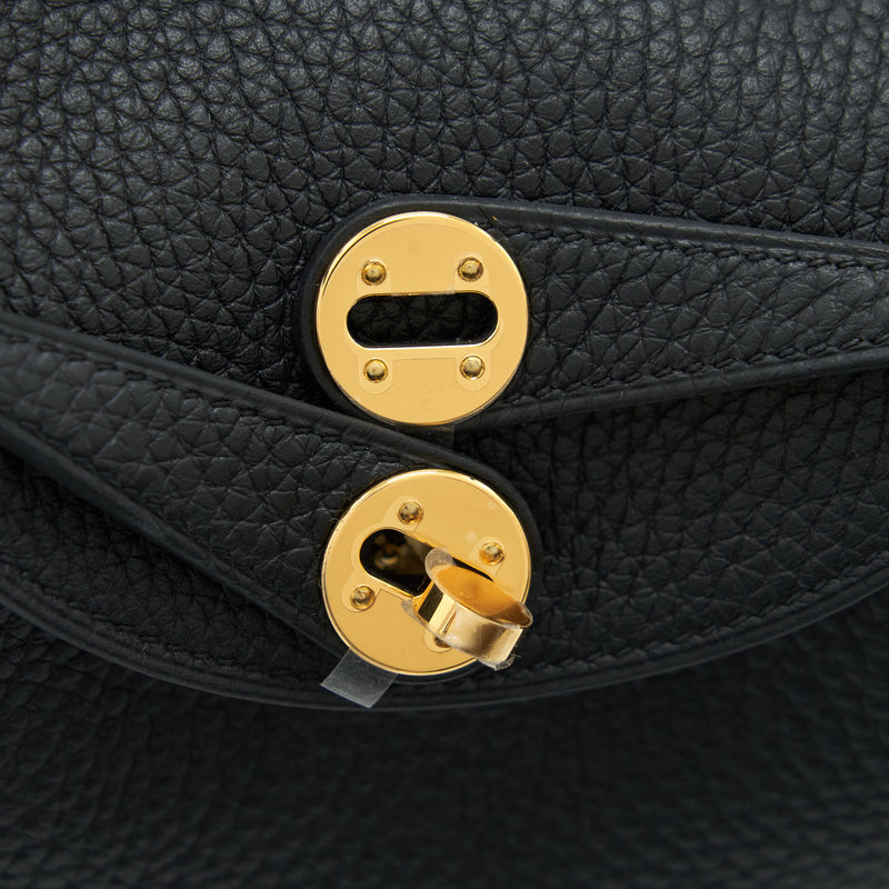 Hermes Mini Lindy Clemence Black GHW Stamp U