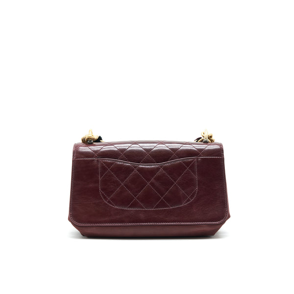 Chanel Seasonal Flap Bag Calfskin / Suede Leather Burgundy GHW
