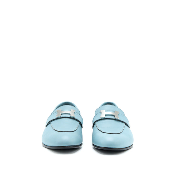 Hermes Size 38 Paris Loafer Blue SHW