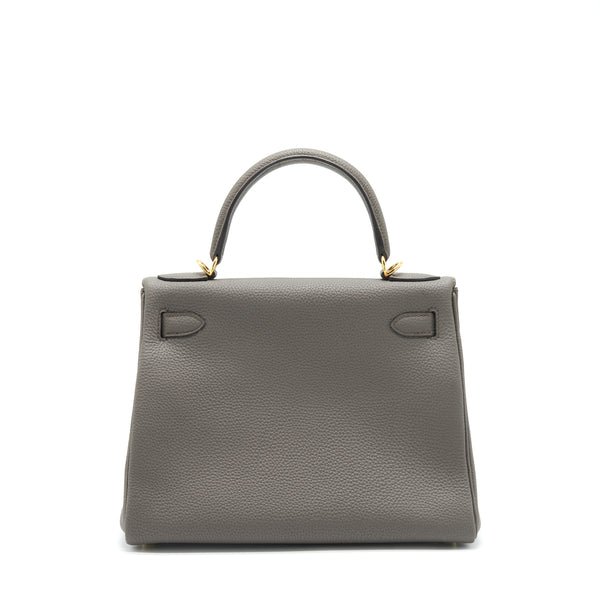 Hermes Kelly 28 Togo 8F Gris Etain GHW Stamp C
