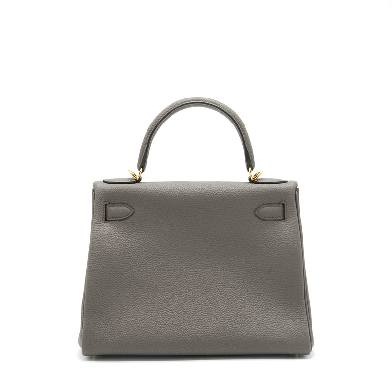 Hermes Kelly 28 Togo 8F Gris Etain GHW Stamp C