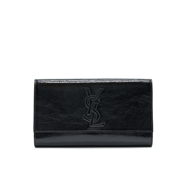 YSL PATENT LEATHER CLUTCH BLACK