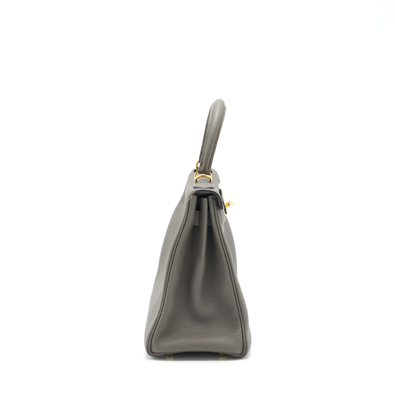 Hermes Kelly 28 Togo 8F Gris Etain GHW Stamp C