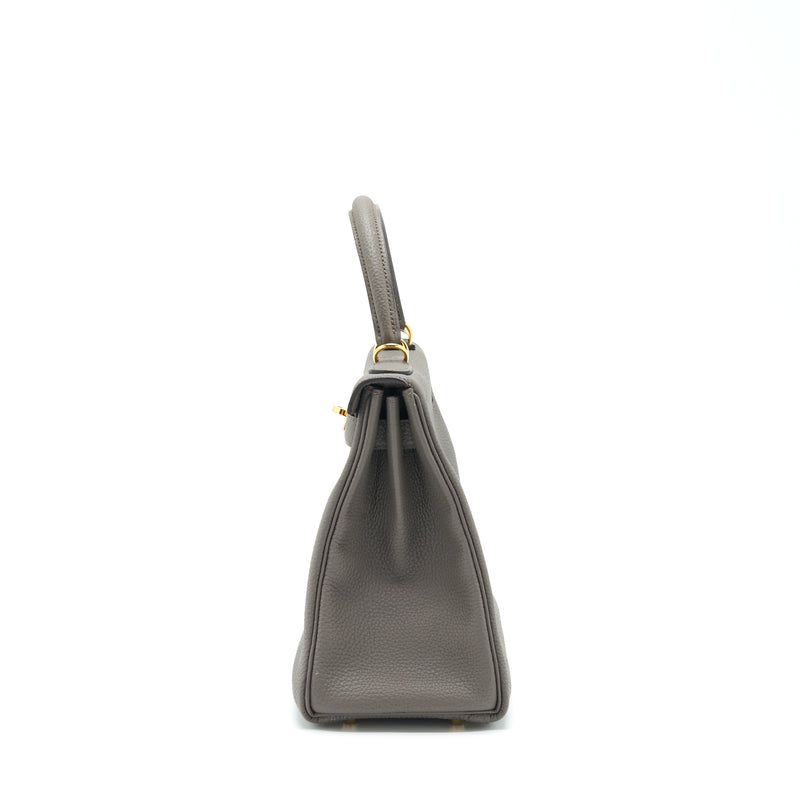 Hermes Kelly 28 Togo 8F Gris Etain GHW Stamp C