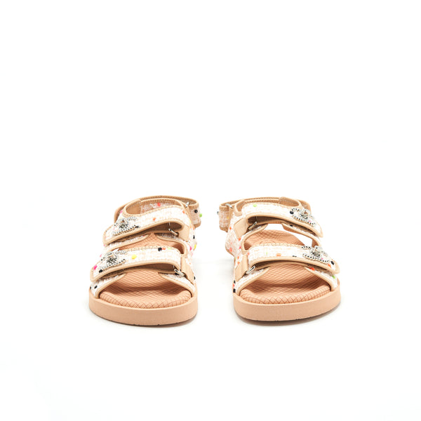 Chanel Size37 Dad Sandal Beige SHW