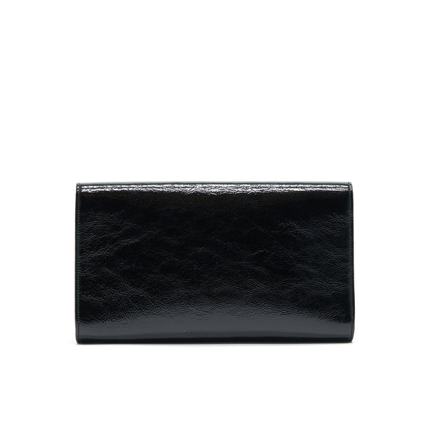 YSL PATENT LEATHER CLUTCH BLACK