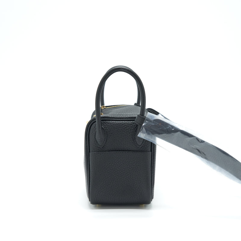 Hermes Mini Lindy Clemence Black GHW Stamp U