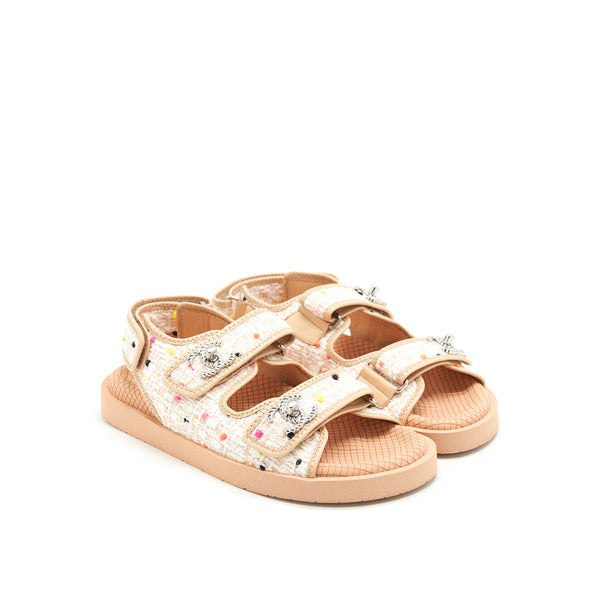 Chanel Size37 Dad Sandal Beige SHW