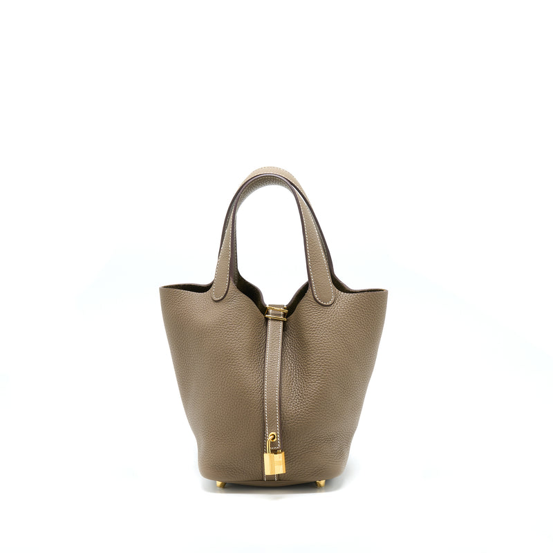 Hermes Picotin 18 Lock Bag Etoupe GHW Stamp D