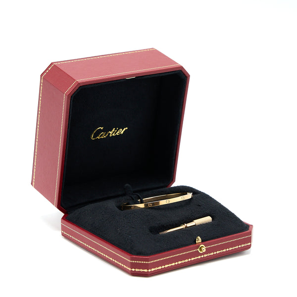Cartier Size 17 Love Bracelet Small Model Rose Gold