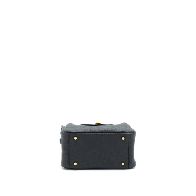 Hermes Mini Lindy Clemence Black GHW Stamp U