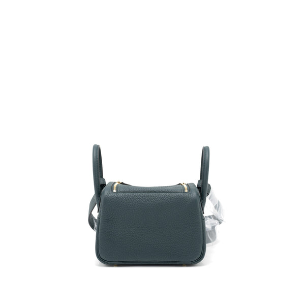 Hermes Mini Lindy Clemence 6O Vert Cypres GHW Stamp U
