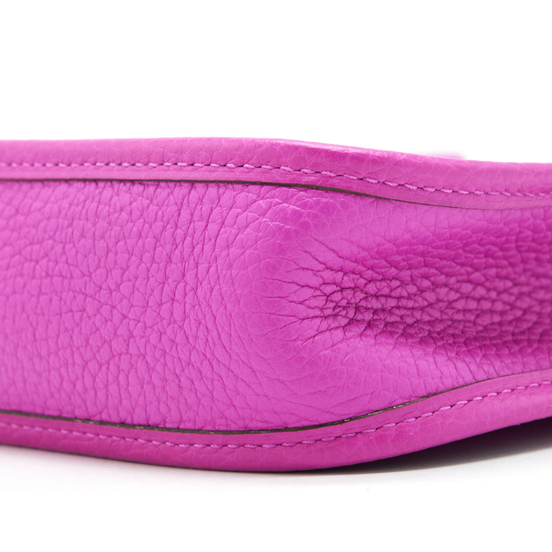 Hermes Mini Evelyne Clemence 9i Rose Magnolia SHW Stamp C