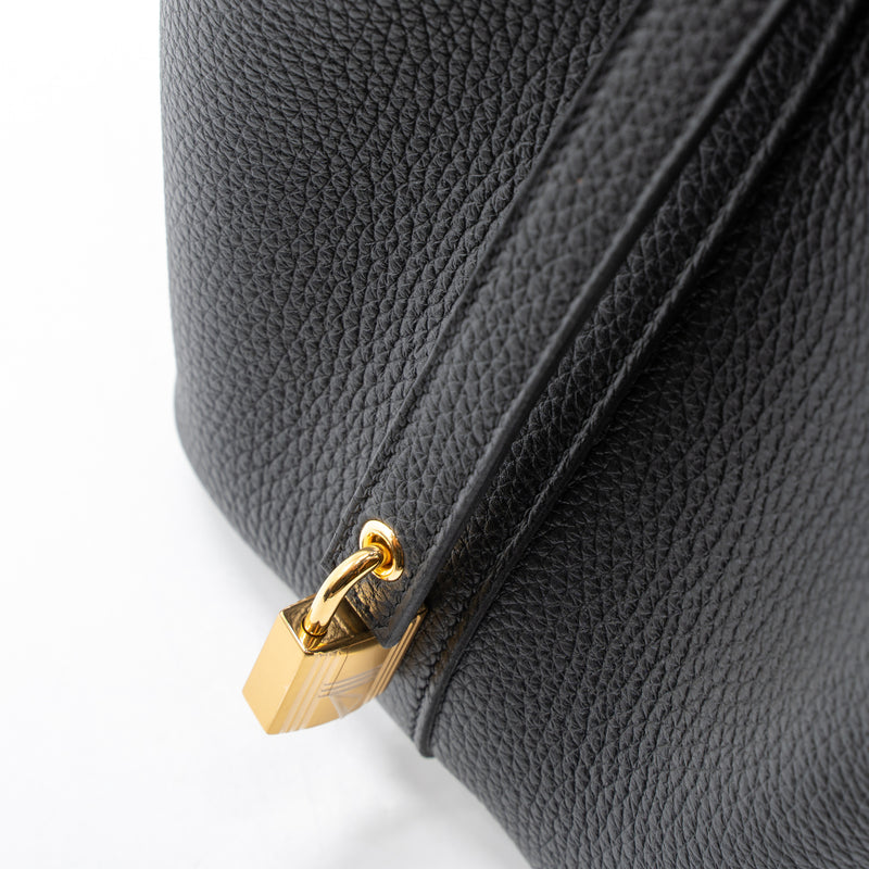 Hermes Picotin 18 Lock Bag Clemence Black GHW Stamp U