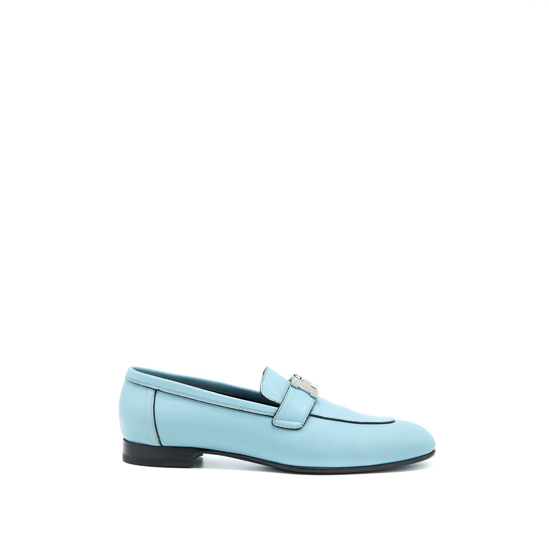 Hermes Size 38 Paris Loafer Blue SHW