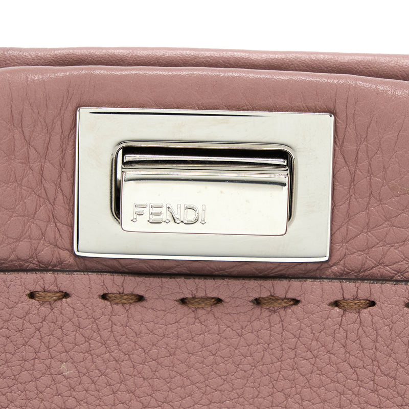 Fendi Mini Peekaboo Grained Calfskin Pink SHW