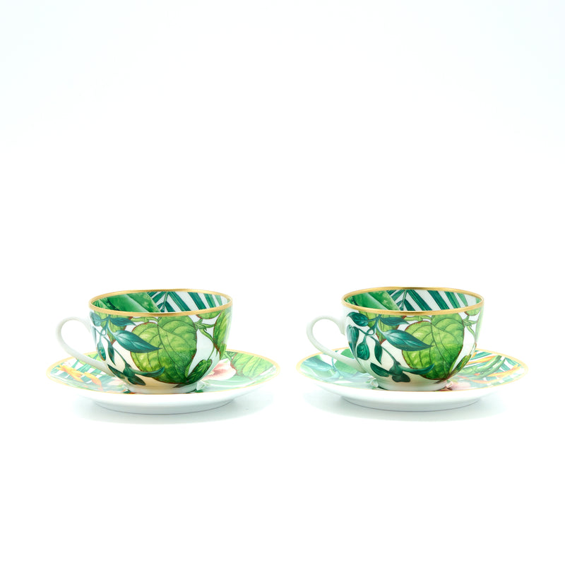 Hermes Passifolia Tea Cup and Saucer Porcelain