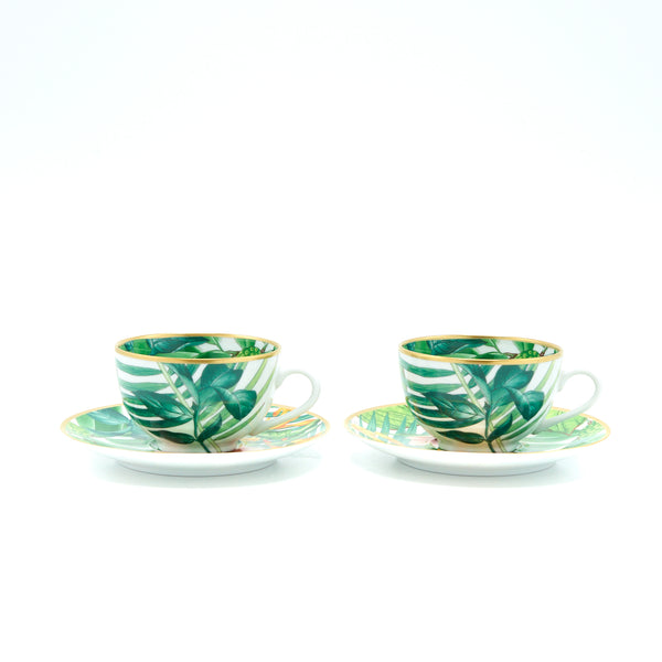 Hermes Passifolia Tea Cup and Saucer Porcelain