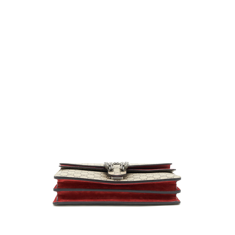 Gucci Dionysus Shoulder Bag Red/GG Supreme Canvas SHW