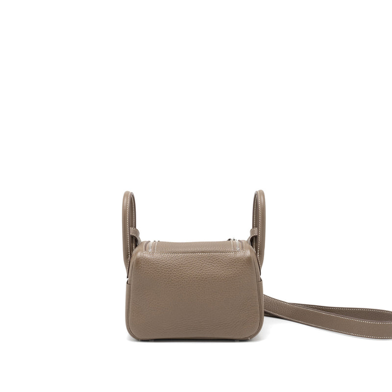 Hermes Mini Lindy Clemence Etoupe SHW Stamp U