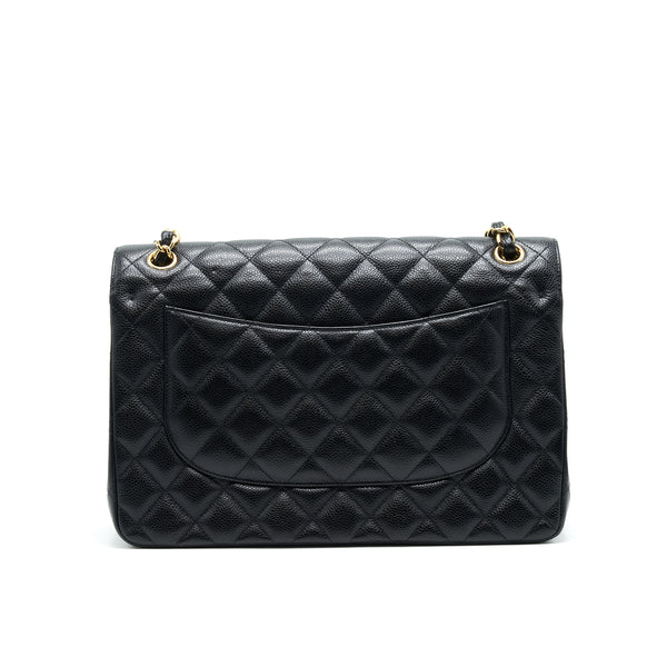 CHANEL CLASSIC JUMBO DOUBLE FLAP BAG BLACK CAVIER GHW