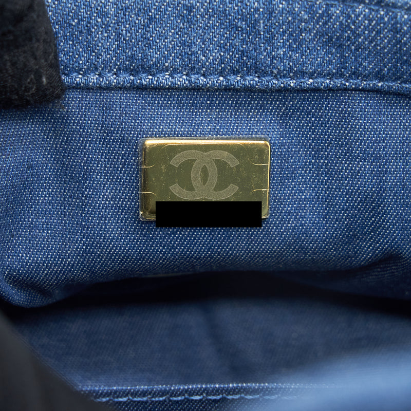 Chanel Pearl Crush Mini Rectangular Flap Bag Denim Blue GHW (Microchip