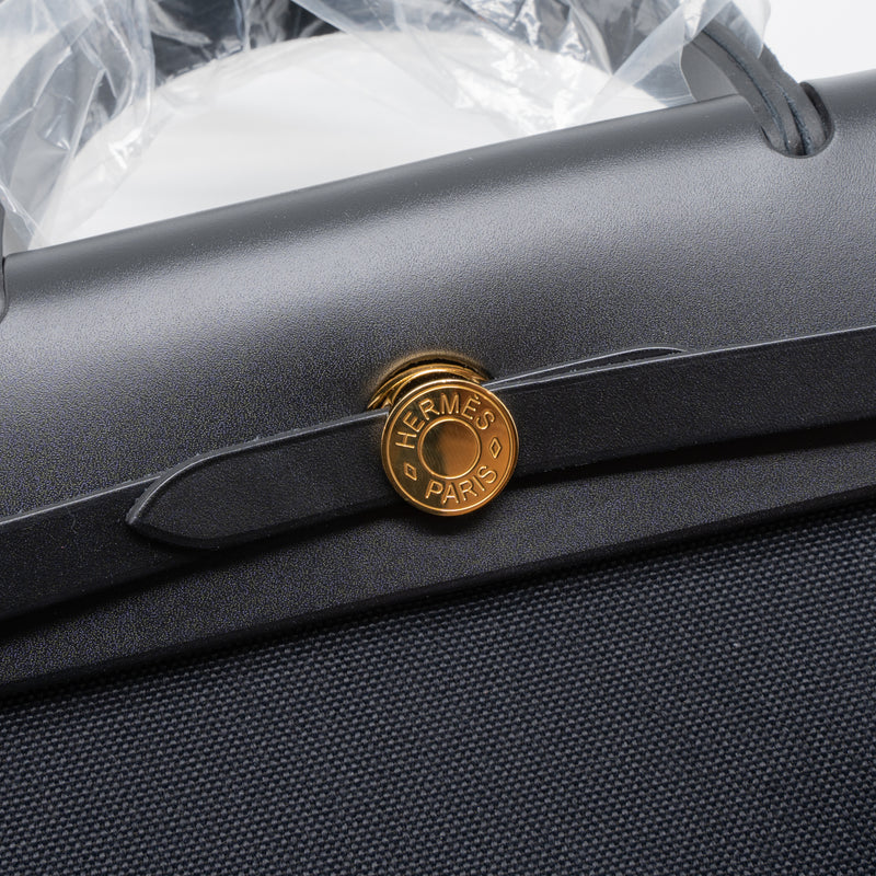 Hermes Herbag Zip 31 Bag Canvas/Hunter Black GHW Stamp U