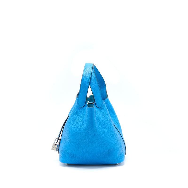Hermes Picotin 18 Clemence Blue SHW Stamp A