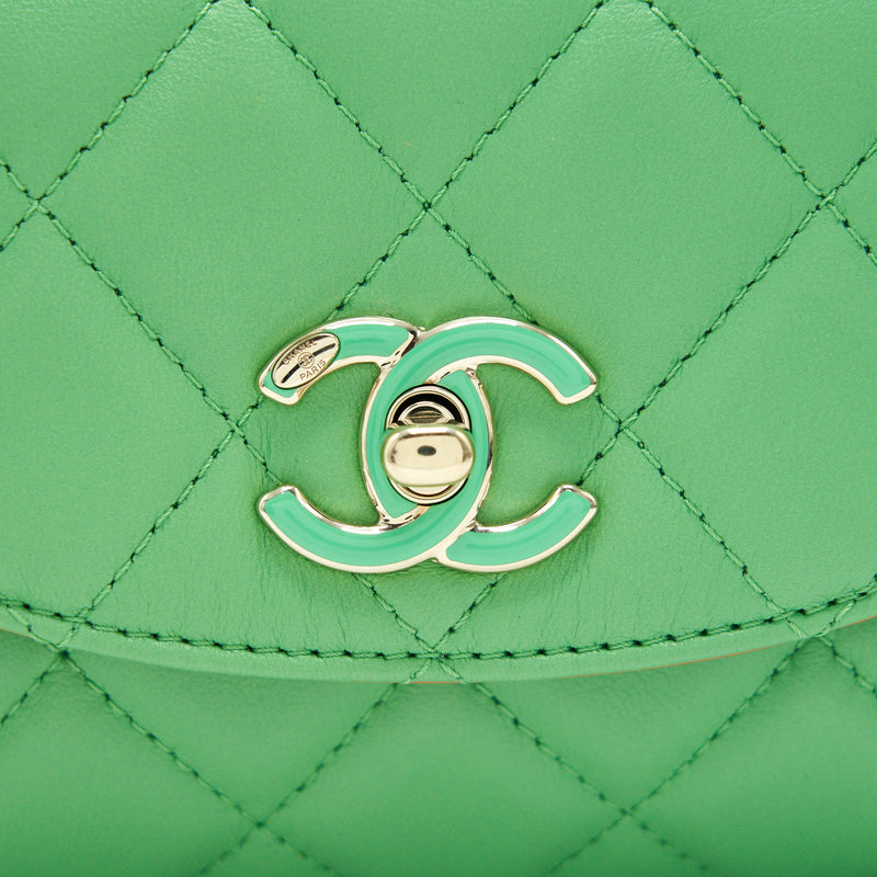 Chanel Small Scarf Entwined Chain Bag Green