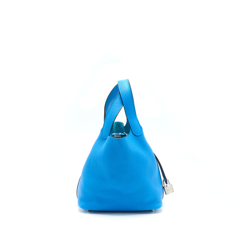 Hermes Picotin 18 Clemence Blue SHW Stamp A