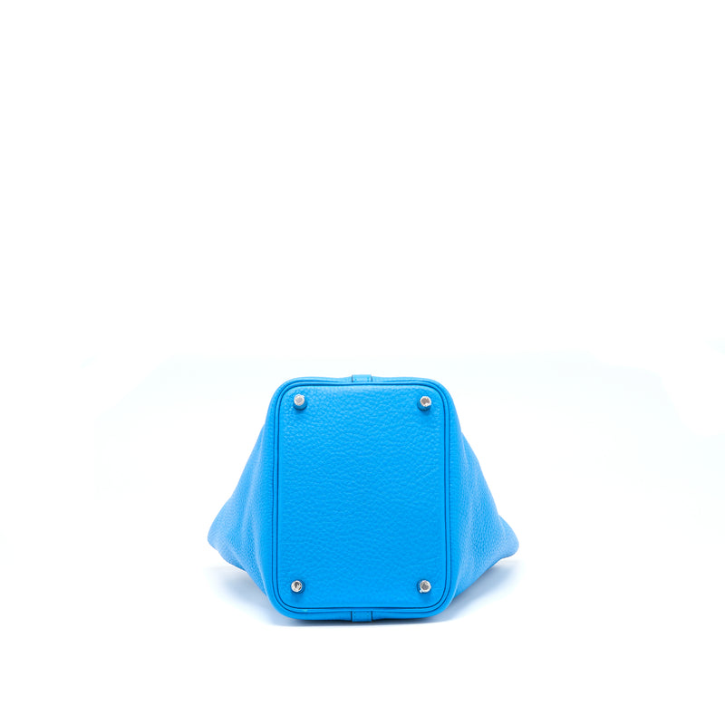 Hermes Picotin 18 Clemence Blue SHW Stamp A