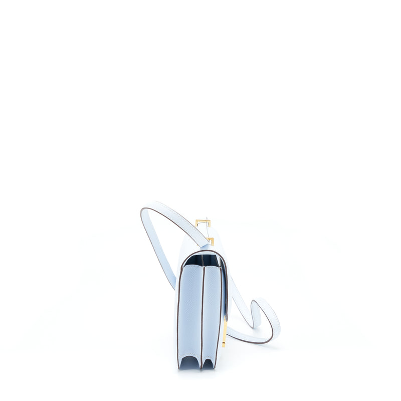 Hermes Mini Constance Epsom Blue Brume GHW Stamp Y